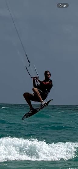 Glen Bradford kite surfing