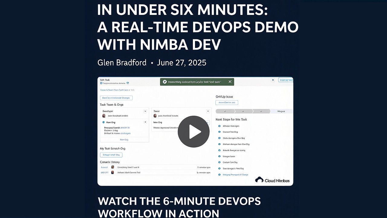In under 6 mintes: A real time devops demo with nimba dev